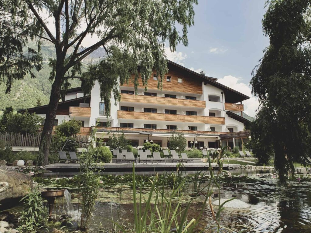 La Vimea vegan hotel with modern wooden facade nestled in South Tyrol, Italy
