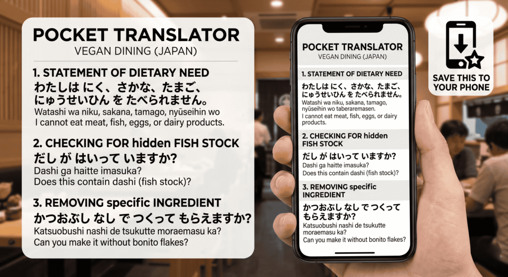 useful vegan japanese phrases